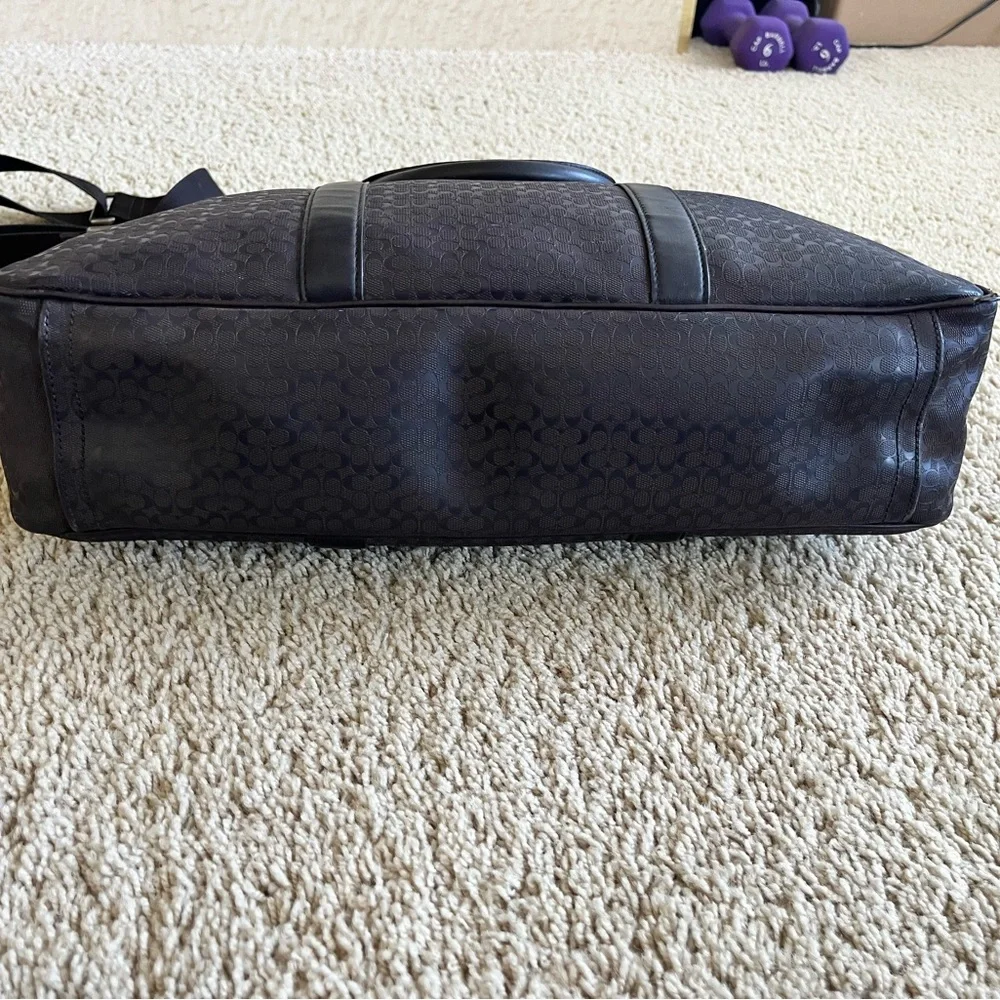 Coach Signature Print and Leather Briefcase